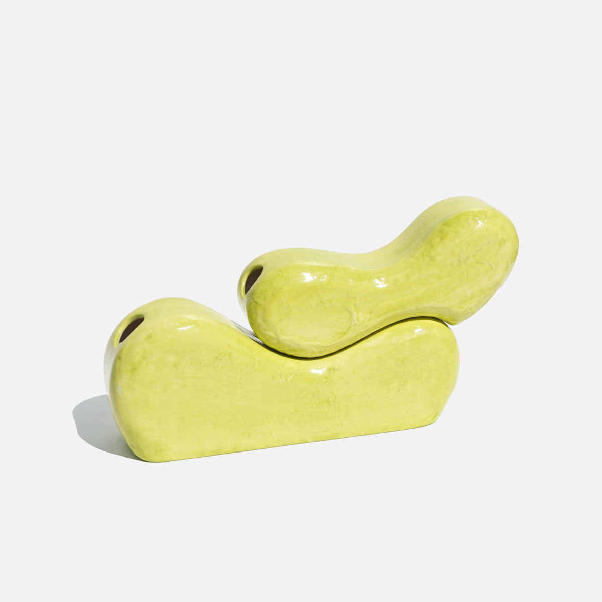 Interlocking Reclining Vase — Chartreuse