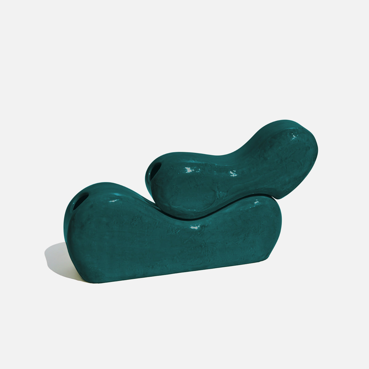 Interlocking Reclining Vase — Forest Green